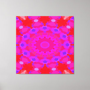 Paars, roze en Oranje Mandala Canvas Afdruk