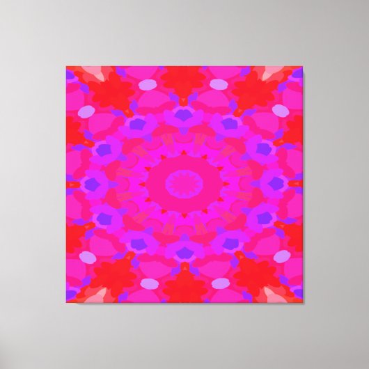 Paars, roze en Oranje Mandala Canvas Afdruk (Voorkant)
