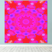 Paars, roze en Oranje Mandala Canvas Afdruk (Insitu (Houten vloer))