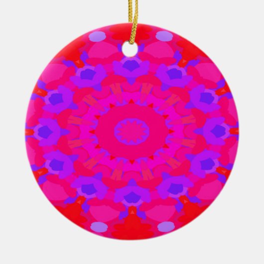 Paars, roze en Oranje Mandala Keramisch Ornament (Voorkant)