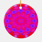 Paars, roze en Oranje Mandala Keramisch Ornament (Achterkant)