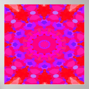 Paars, roze en Oranje Mandala Poster