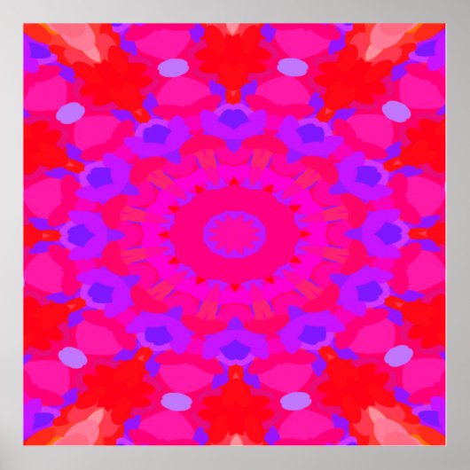 Paars, roze en Oranje Mandala Poster (Voorkant)
