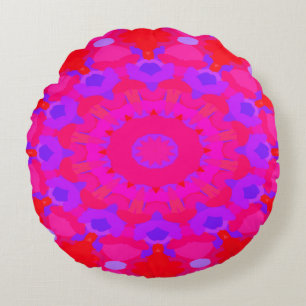 Paars, roze en Oranje Mandala Rond Kussen
