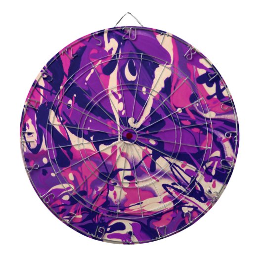 Paars, roze en wit patroon dartbord (Voorkant)