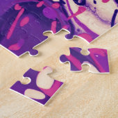 Paars, roze en wit patroon legpuzzel (Zijkant)