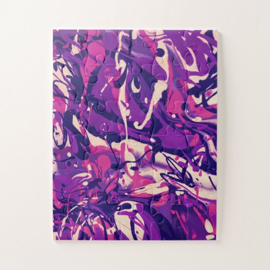 Paars, roze en wit patroon legpuzzel (Verticaal)
