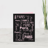 Paars roze, en zwarte Paris-thema uitnodigingen  (Voorkant)