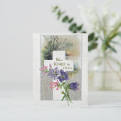  Paars Roze Floral Cross Antiek Pasen Feestdagenkaart (Staand voorkant)