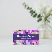 Paars roze geel blauw Abstract Visitekaartje (Staand voorkant)