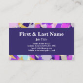 Paars roze geel blauw Abstract Visitekaartje (Achterkant)