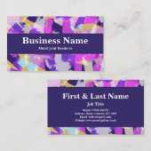 Paars roze geel blauw Abstract Visitekaartje (Voorkant / Achterkant)