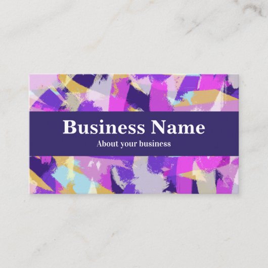 Paars roze geel blauw Abstract Visitekaartje (Voorkant)