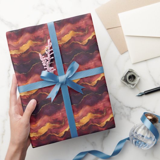 Paars, Roze & Geel Marmer Cadeaupapier (Geschenken)