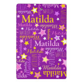 Paars roze gele meisjes noemen sterren patroon mini klembord (Achterkant)