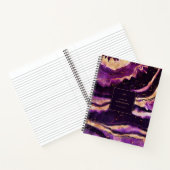 Paars roze geode modern Abstract zwart agate Notitieboek (Binnen)