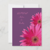 Paars & Roze Gerbera Tulp Trouw Antwoordkaart RSVP Kaartje (Achterkant)