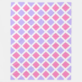 Paars Roze Geruit Diamant Patroon Fleece Deken