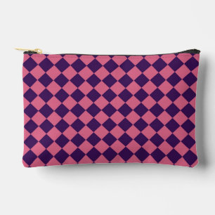 Paars Roze Geruit Diamant Patroon Klein Etui