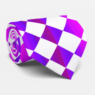 Paars Roze Geruit Diamant Patroon Stropdas