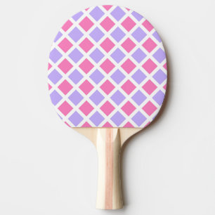 Paars Roze Geruit Diamant Patroon Tafeltennisbatje