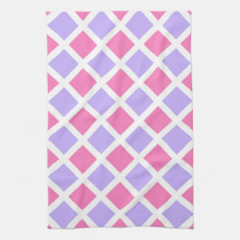Paars Roze Geruit Diamant Patroon Theedoek