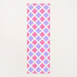 Paars Roze Geruit Diamant Patroon Yogamat