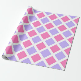 Paars Roze Geruite Diamant Patroon Cadeaupapier