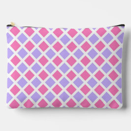 Paars Roze Geruite Diamant Patroon Groot Etui