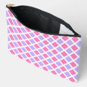 Paars Roze Geruite Diamant Patroon Groot Etui (Open)