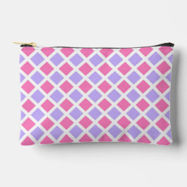 Paars Roze Geruite Diamant Patroon Klein Etui