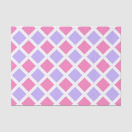 Paars Roze Geruite Diamant Patroon Tissuepapier