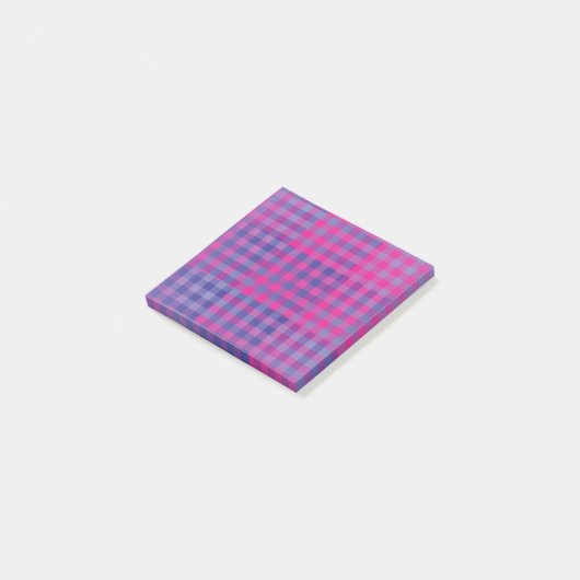 Paars Roze Geruite Patchwork Patroon Post-it® Notes (Schuin)