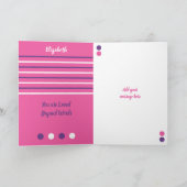Paars roze geweldige dochterfotoverjaardag kaart (Binnen)