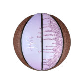 Paars Roze Glitter Sparkles personalized Girly M Basketbal (Verticaal)