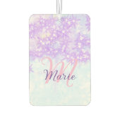 Paars roze glitter ster monogram letter text toevo luchtverfrisser (Achterkant)