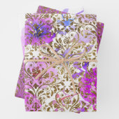 Paars Roze gouddameslantaarns floraal Inpakpapier Vel (In situ)