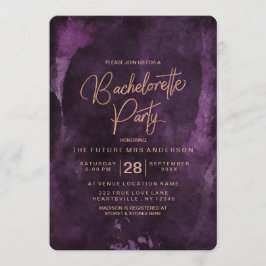 Paars & Roze Gouden Verlovingsfeest Uitnodiging