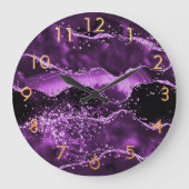 Paars roze goudmarmer grote klok (Voorkant)