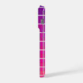 Paars Roze Gradiënt Raster Patroon Geometrisch iPhone Hoesje (Linkerkant)
