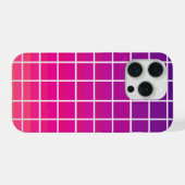 Paars Roze Gradiënt Raster Patroon Geometrisch iPhone Hoesje (Achterkant horizontaal)