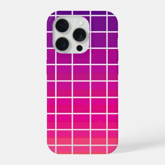 Paars Roze Gradiënt Raster Patroon Geometrisch iPhone Hoesje (Achterkant)