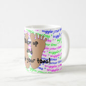 Paars roze groen script draaiend uw tenen op wit koffiemok (Voorkant rechts)