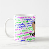 Paars roze groen script draaiend uw tenen op wit koffiemok (Links)