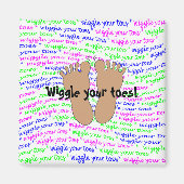 Paars roze groen script draaiend uw tenen op wit magneet (Voorkant)