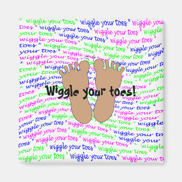 Paars roze groen script draaiend uw tenen op wit magneet