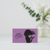 Paars & Roze - Haarstylist Visitekaartje (Staand voorkant)