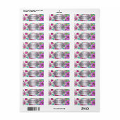 Paars roze, kleurrijk modern Floral Patroon Etiket (Full Sheet)