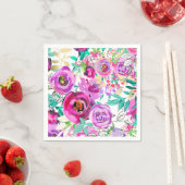 Paars roze, kleurrijk modern Floral Patroon Servet (Insitu)