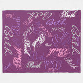 Paars, roze, lavender, bindnaamcollage fleece deken (Voorkant (Horizontaal))